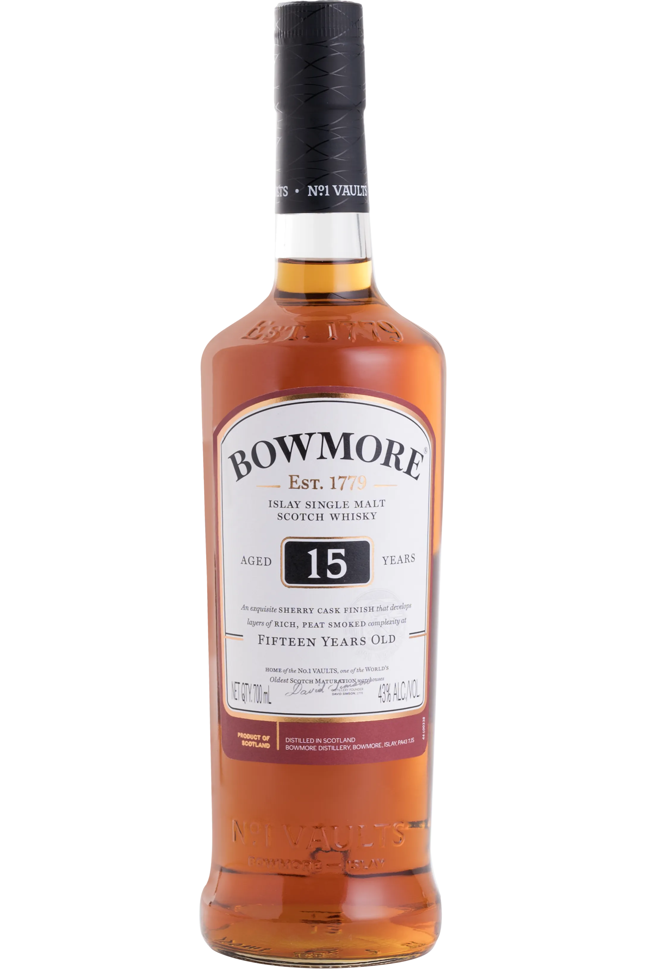 Buy Bowmore 15 YO Islay Single Malt Scotch Whisky Available in 700 ml